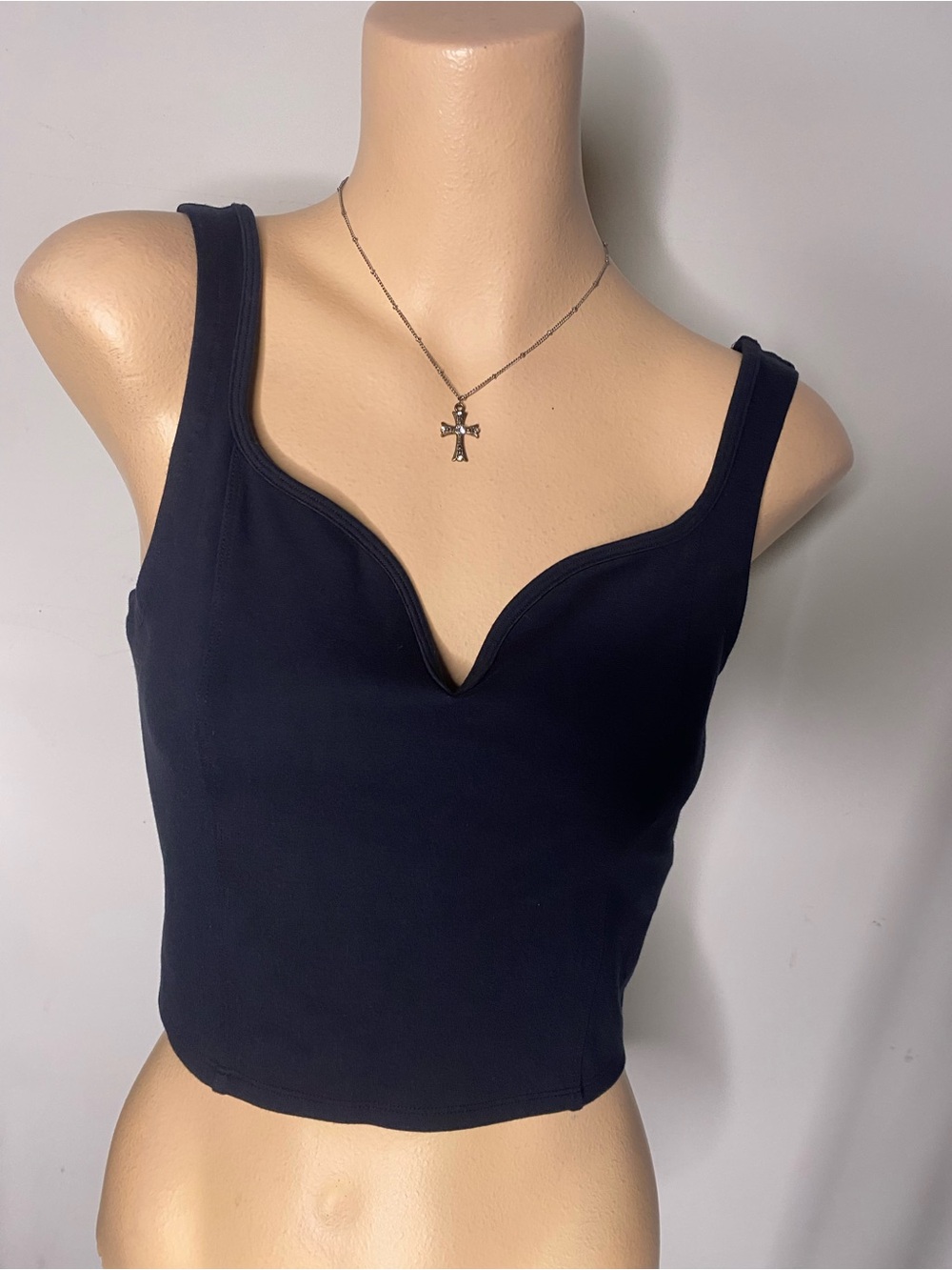 Abercrombie & Fitch Black V-Neck Crop Tank